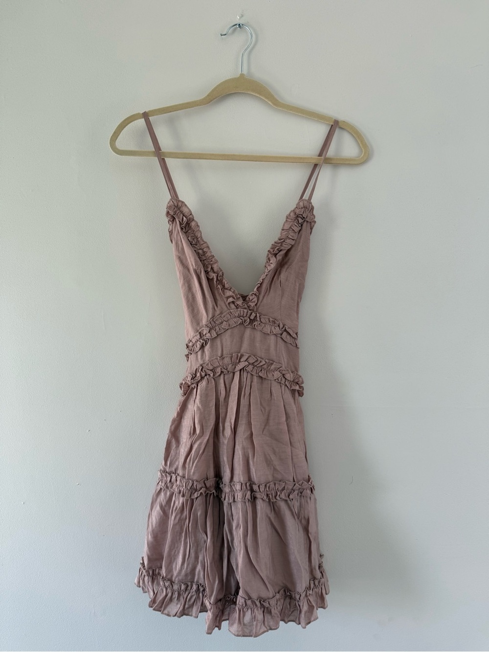 Polly Blush Pink Ruffle Mini Dress Coquette Fairycore US 4